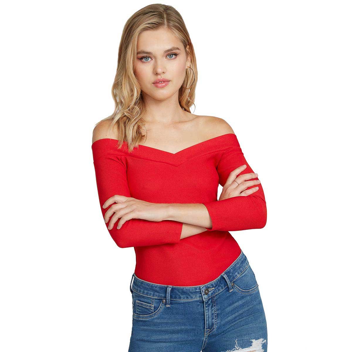 Blusa de Manga Larga Y Escote Barco G By Guess
