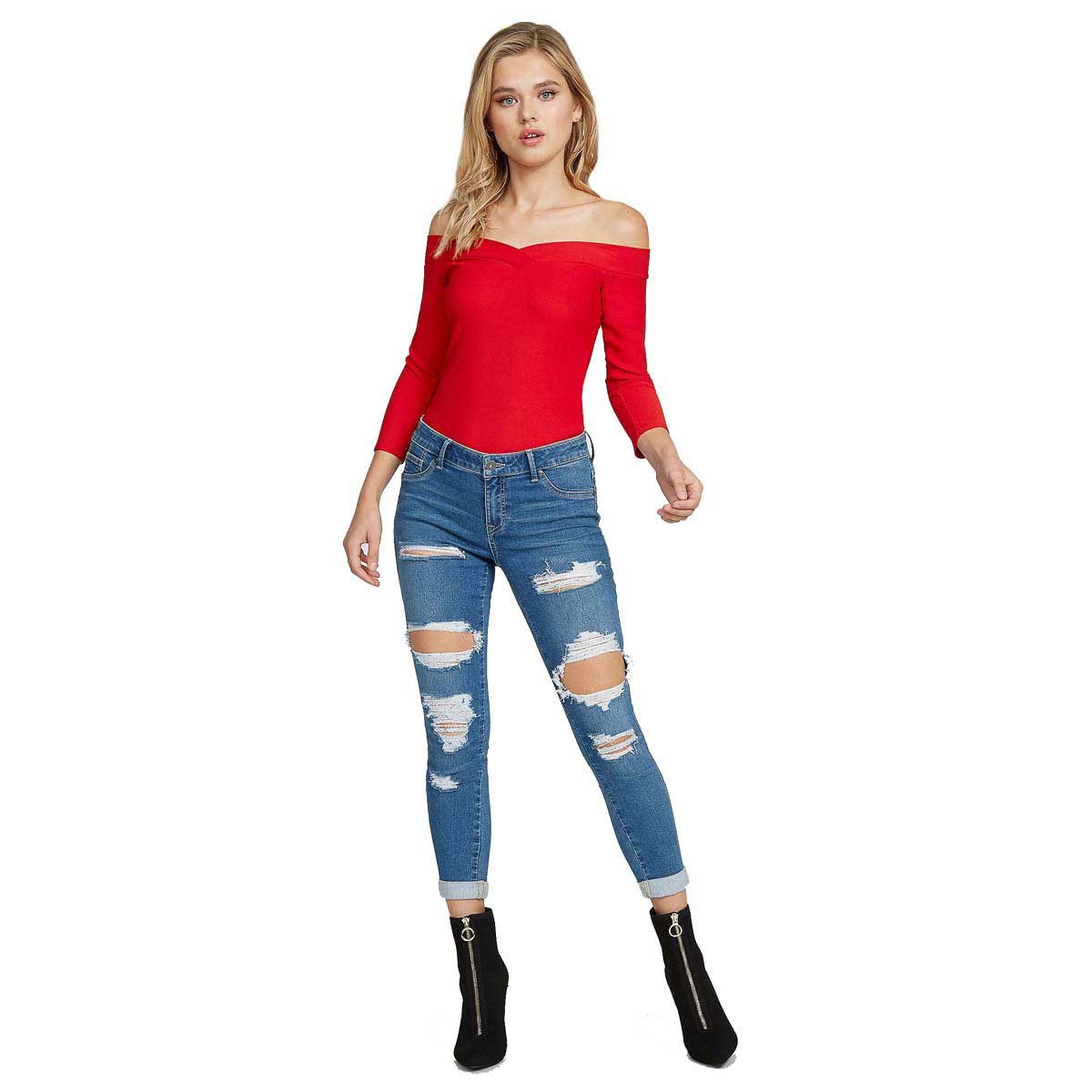 Blusa de Manga Larga Y Escote Barco G By Guess