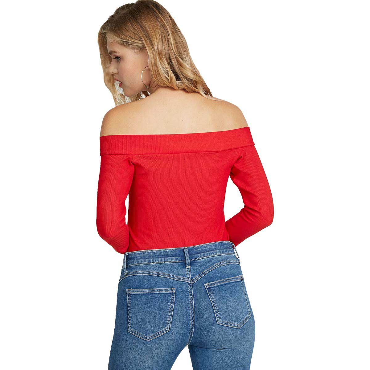 Blusa de Manga Larga Y Escote Barco G By Guess