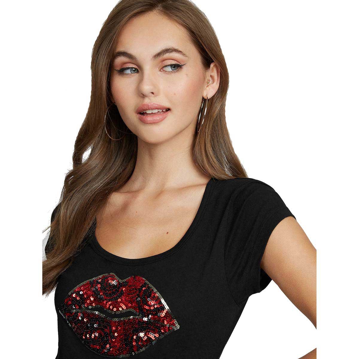 Playera Negra de Manga Corta G By Guess