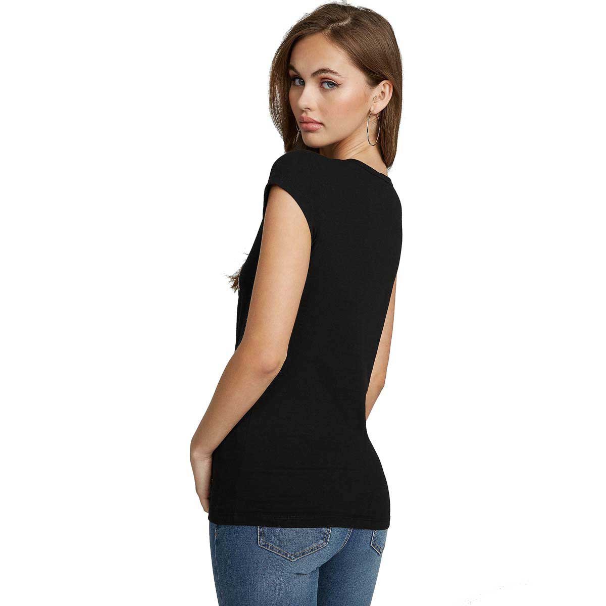 Playera Negra de Manga Corta G By Guess