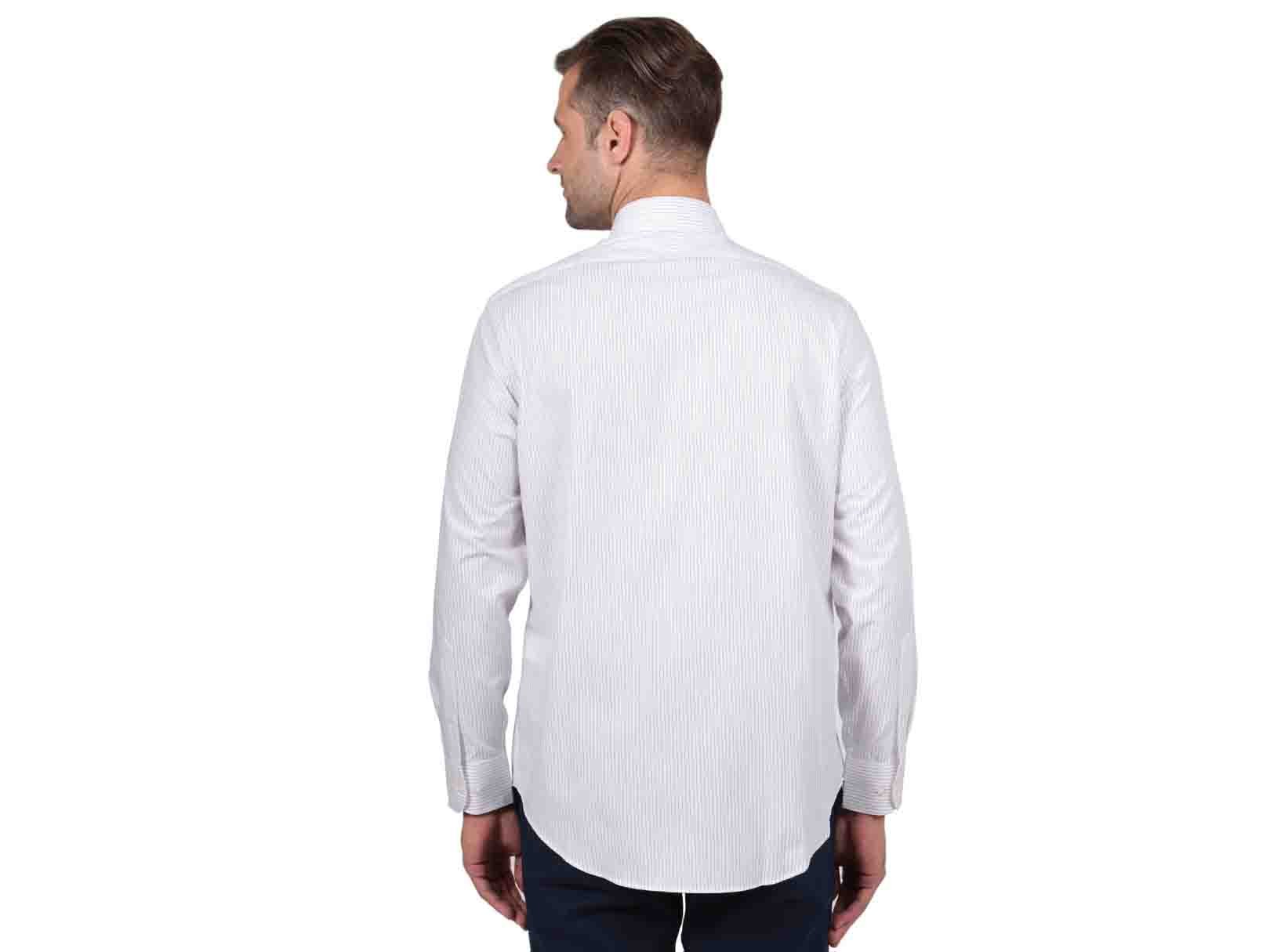 Camisa a Rayas Blanca con Rayas Azules y Blanca Arrow