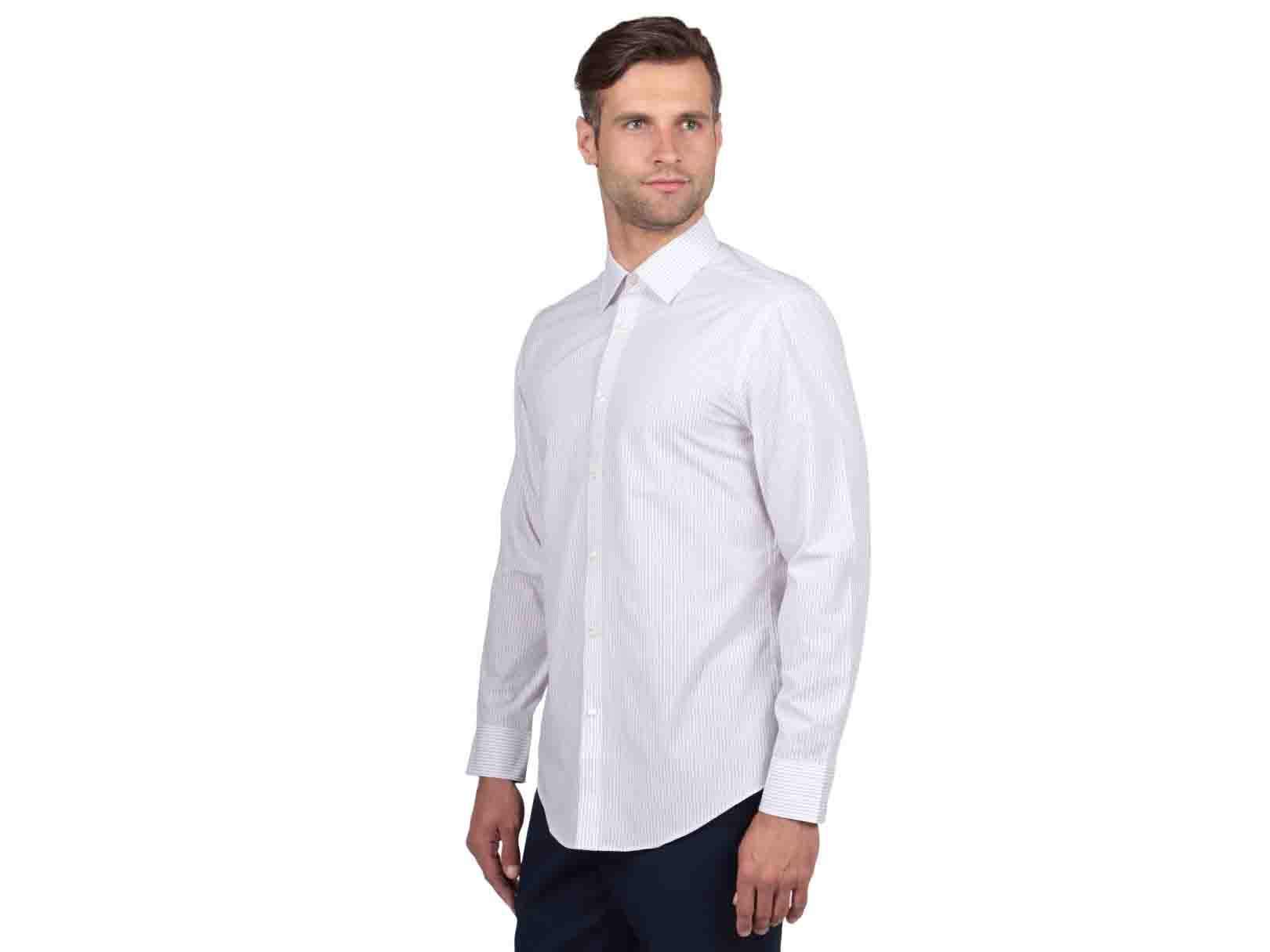 Camisa a Rayas Blanca con Rayas Azules y Blanca Arrow