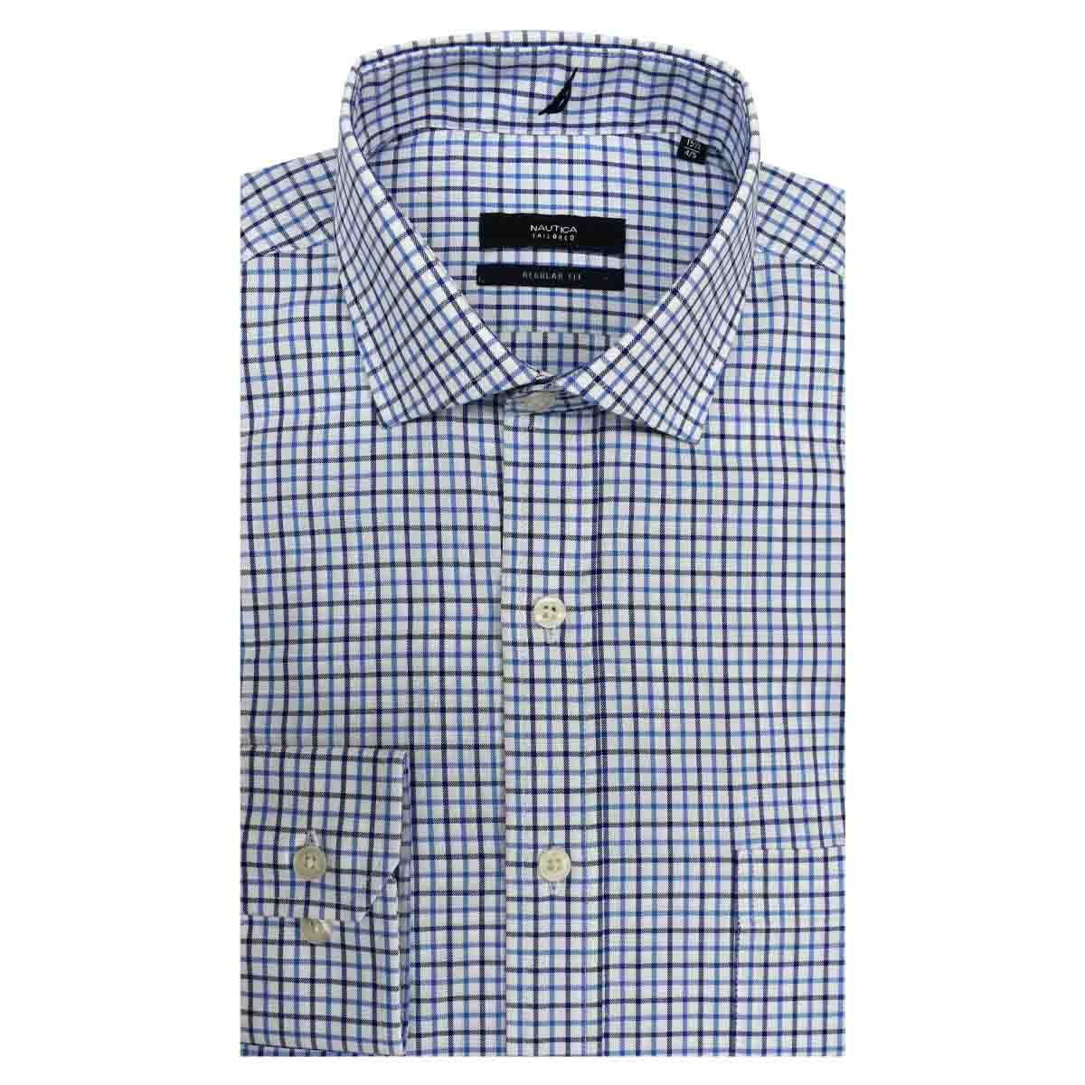 Camisa de Vestir Azul Combinado Corte Regular Nautica