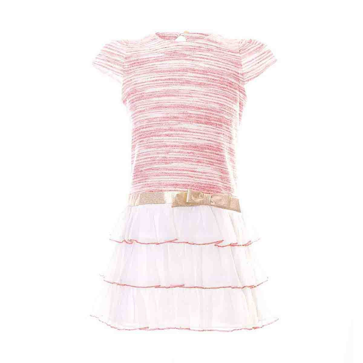 Vestido Estampado a Rayas Manga Corta Lovely Lulu