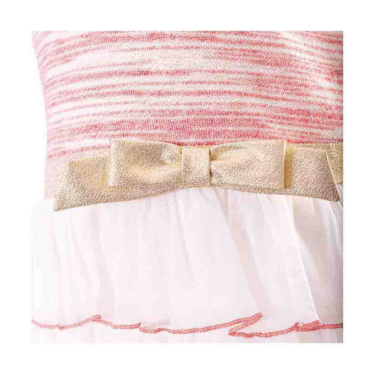 Vestido Estampado a Rayas Manga Corta Lovely Lulu
