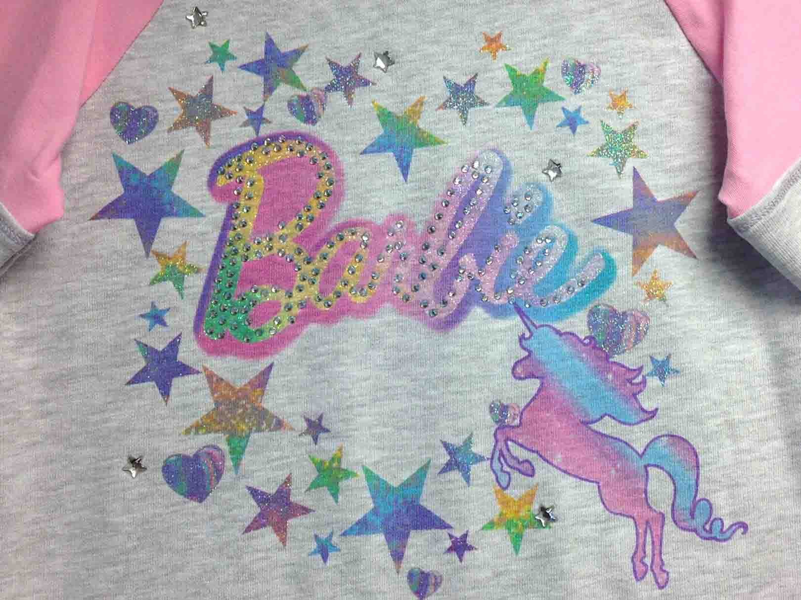 Sudadera de Licra en Bloques Estampado Barbie