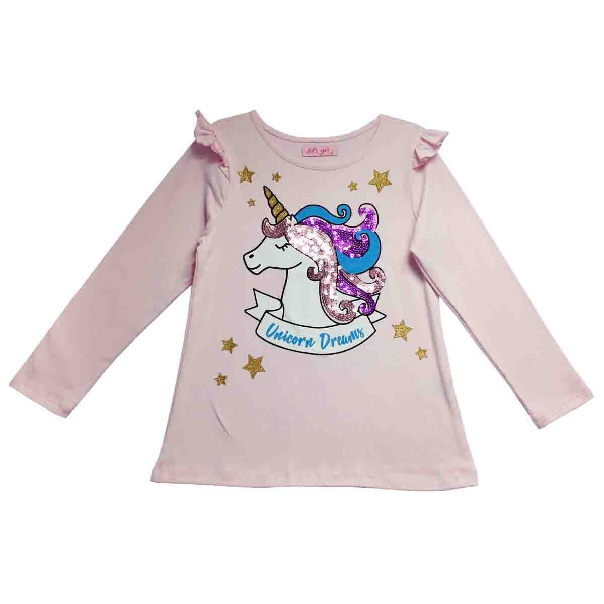 Playera Manga Larga con Aplique Let&acute;s Go para Ni&ntilde;a