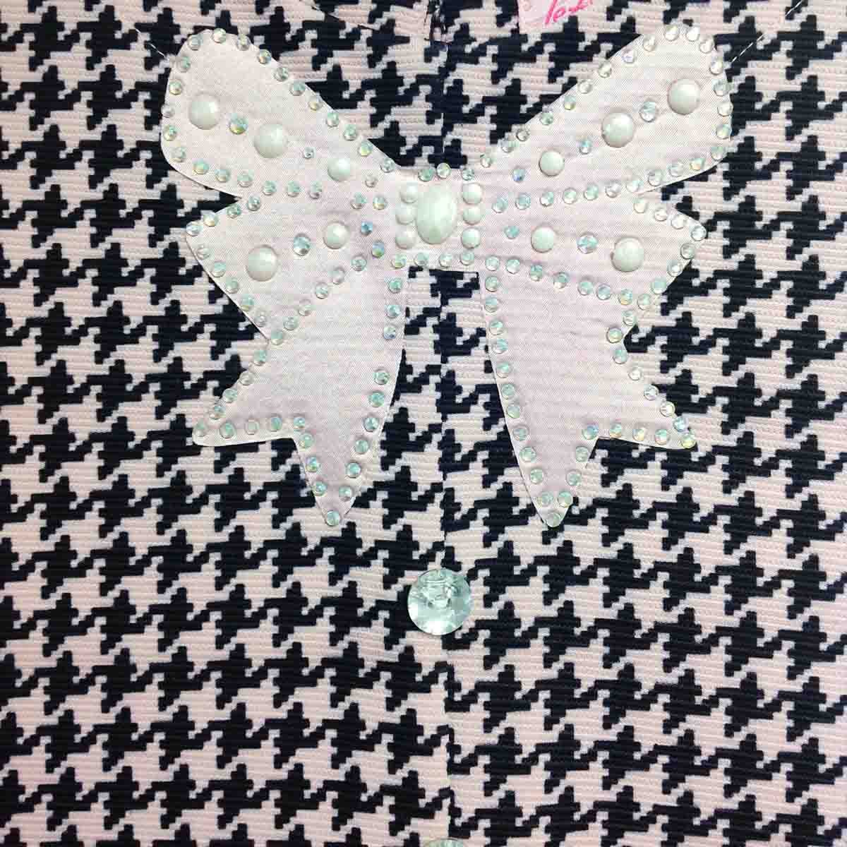 Vestido en Pata de Gallo con Apliques Let´s Go