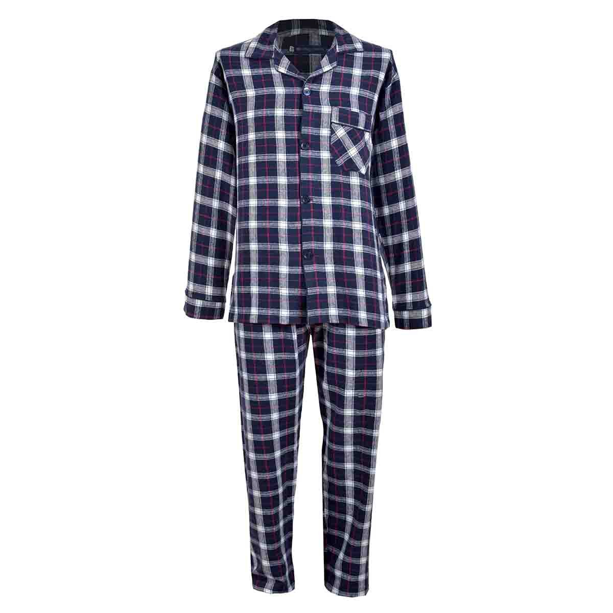 Pijama Manga Larga de Franela a Cuadros Carlo Corinto