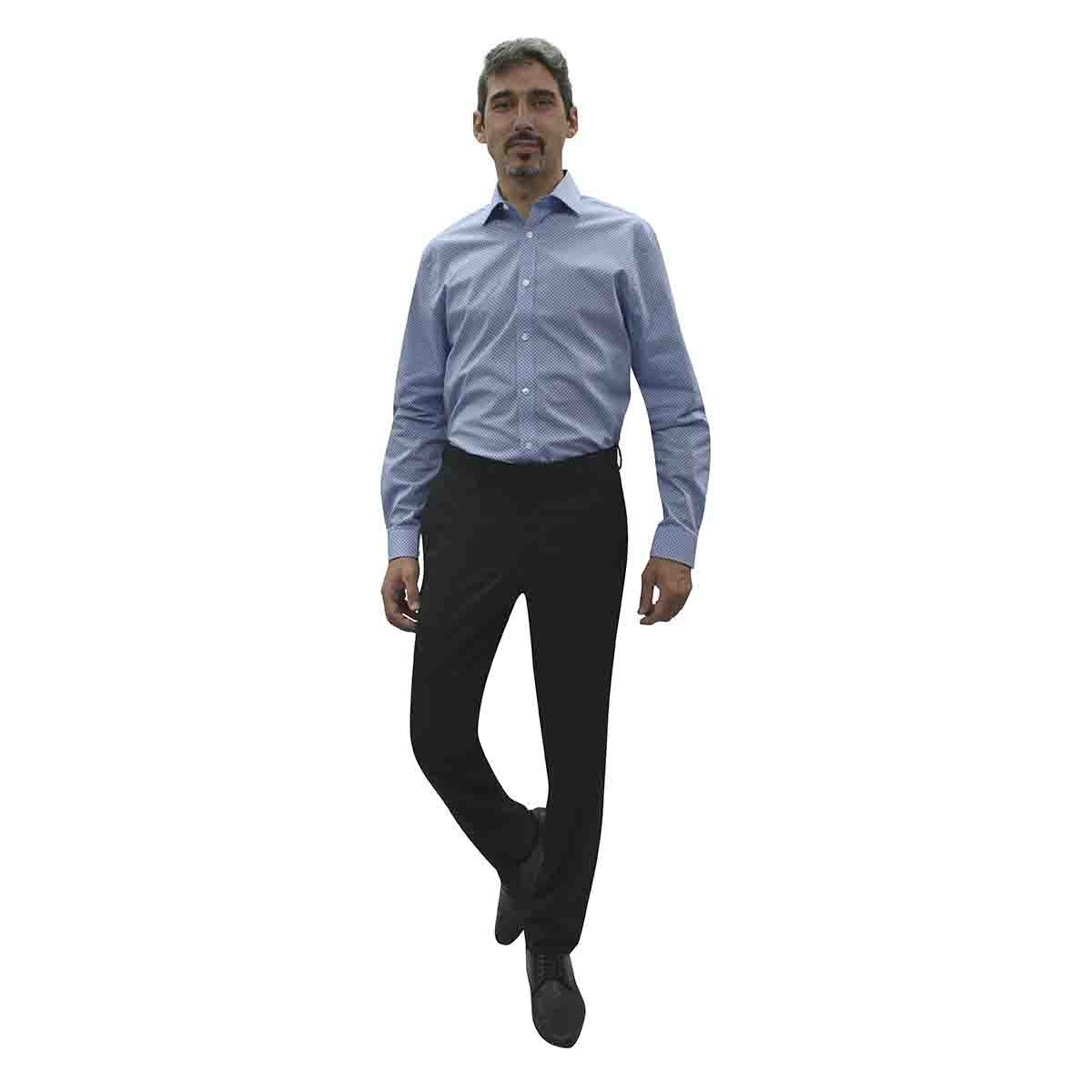 Camisa de Vestir Azul Combinada Slim Tommy Hilfiger