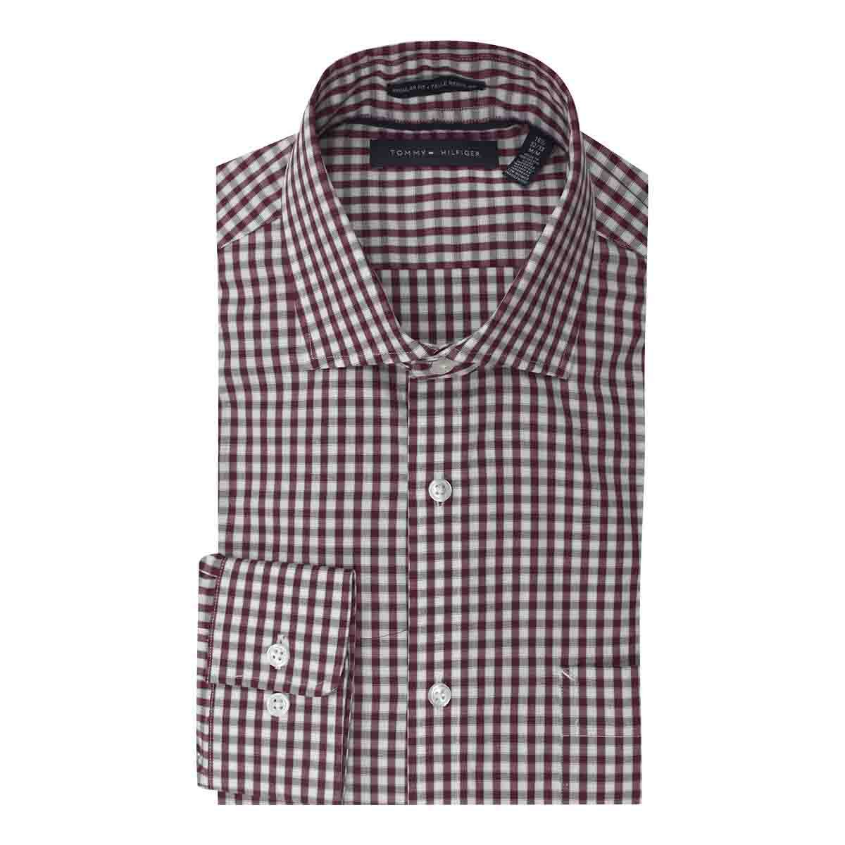 Camisa de Vestir Vino Corte Regular Tommy Hilfiger