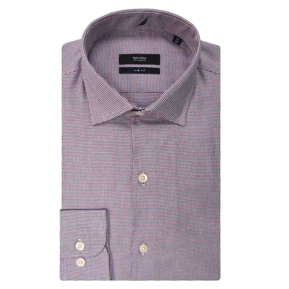 Camisa de Vestir Rojo Combinado Corte Slim Nautica.