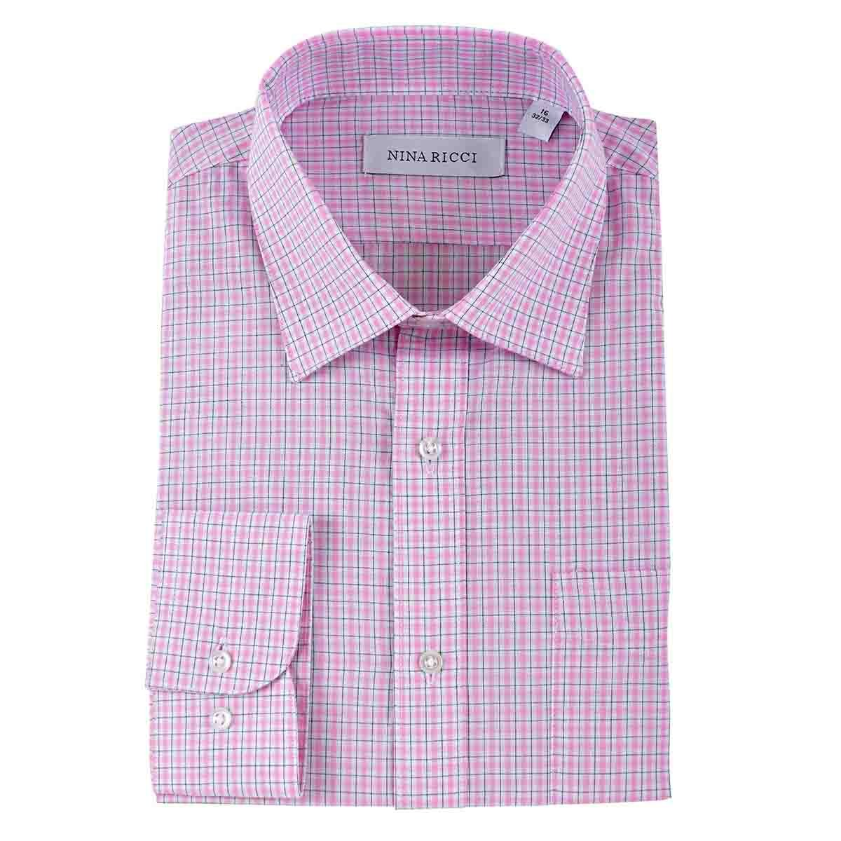 Camisa de Vestir Manga Larga Rosa Combinado Nina Ricci