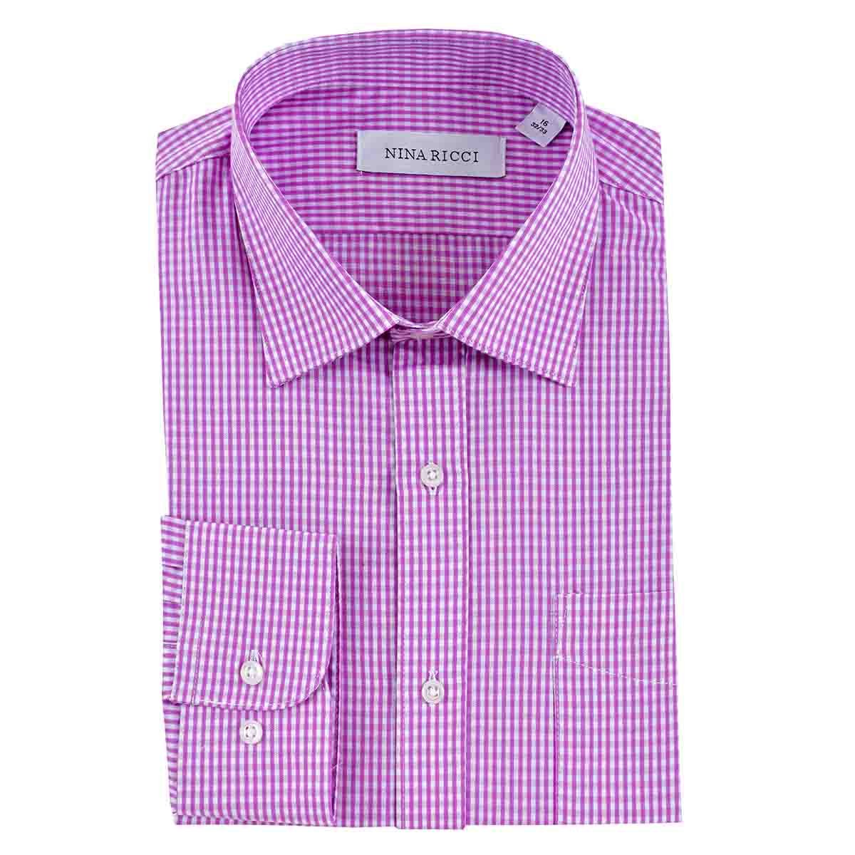Camisa de Vestir Manga Larga Rosa Combinado Nina Ricci