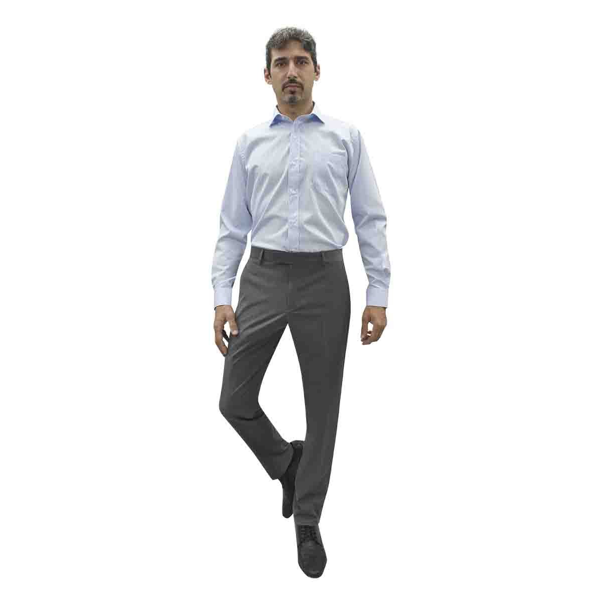 Camisa de Vestir Azul Combinada Slim Chaps