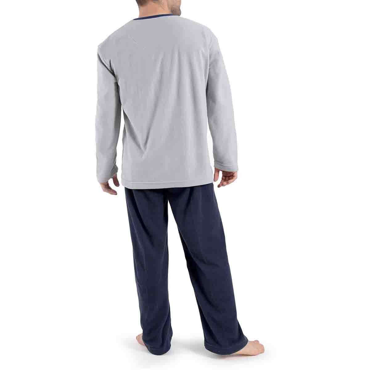 Pijama Manga Larga Gris con Pantalón Largo Micro Polar Star West