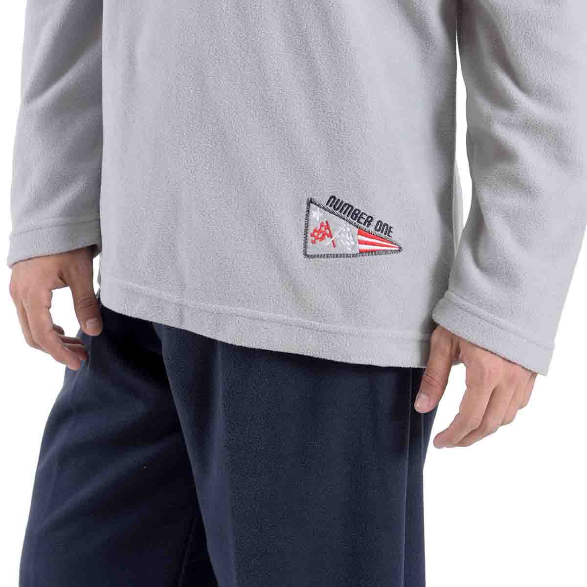 Pijama Manga Larga Gris con Pantalón Largo Micro Polar Star West