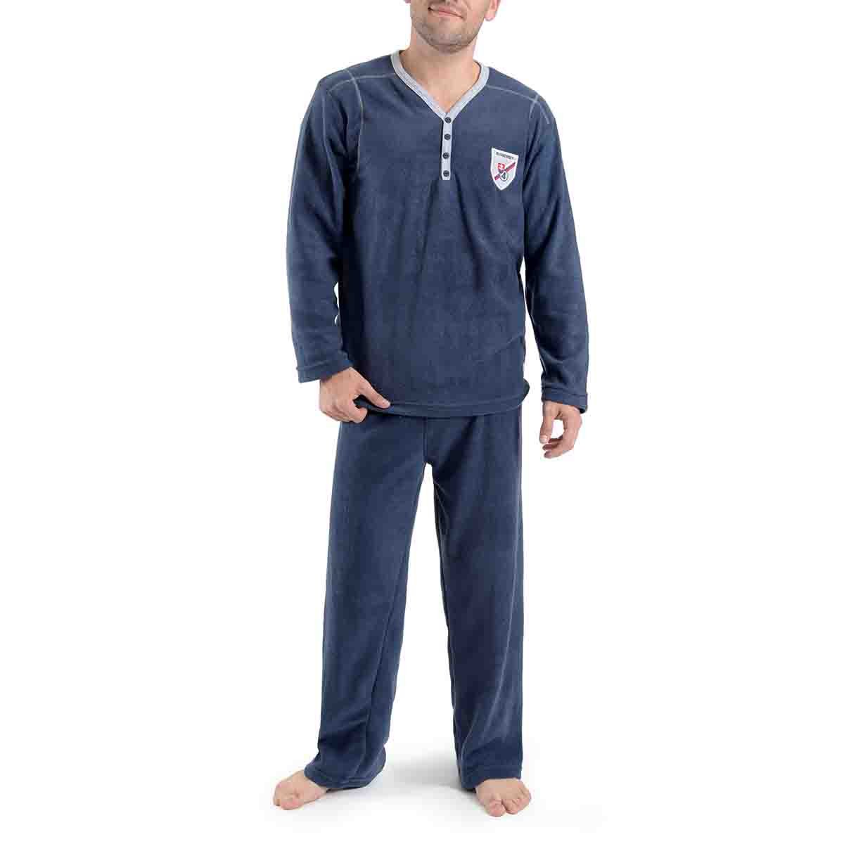 Pijama Manga Larga Marino con Pantalón Largo Star West