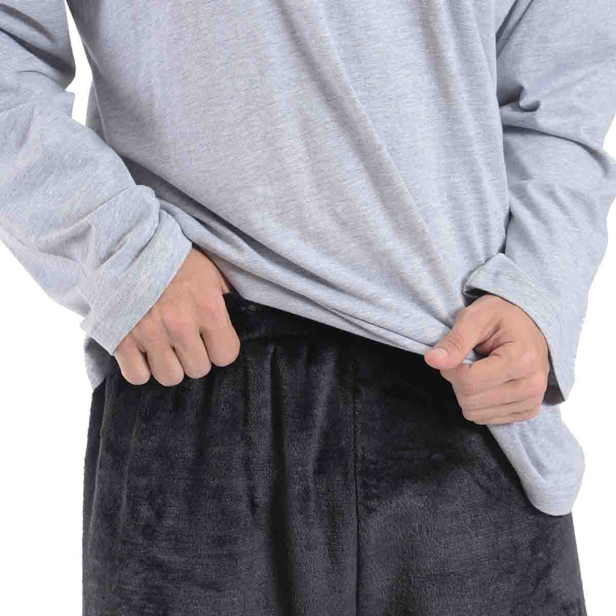 Pijama Manga Larga Gris con Pantalón Largo Star West