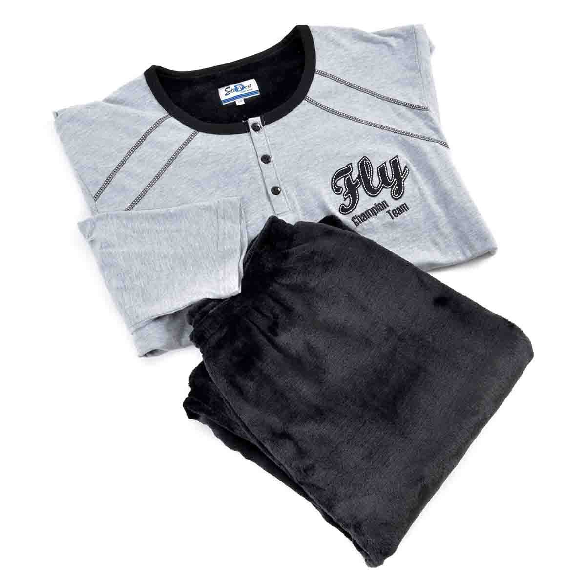 Pijama Manga Larga Gris con Pantalón Largo Star West