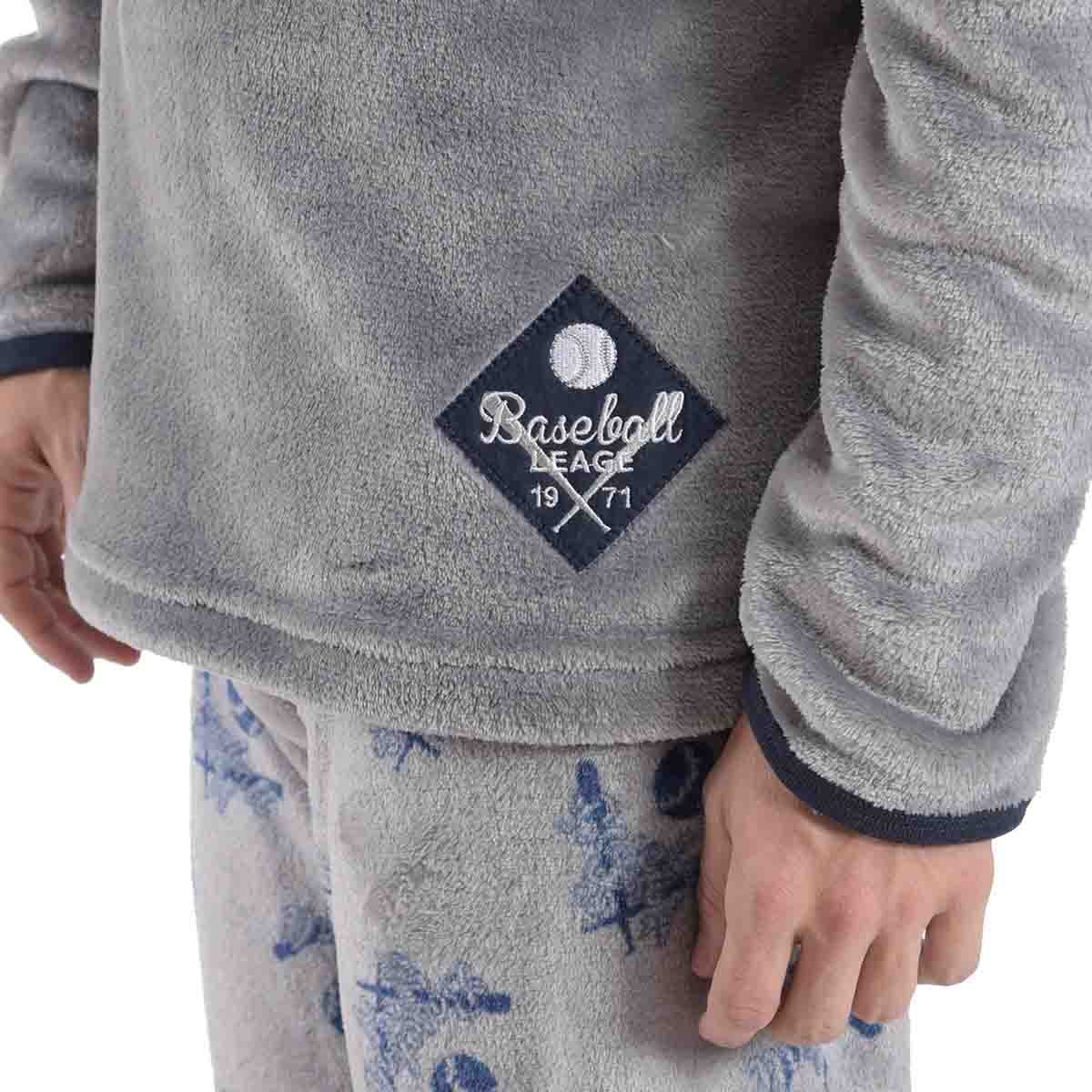 Pijama Manga Larga Gris con Pantalón Largo Flannel Star West