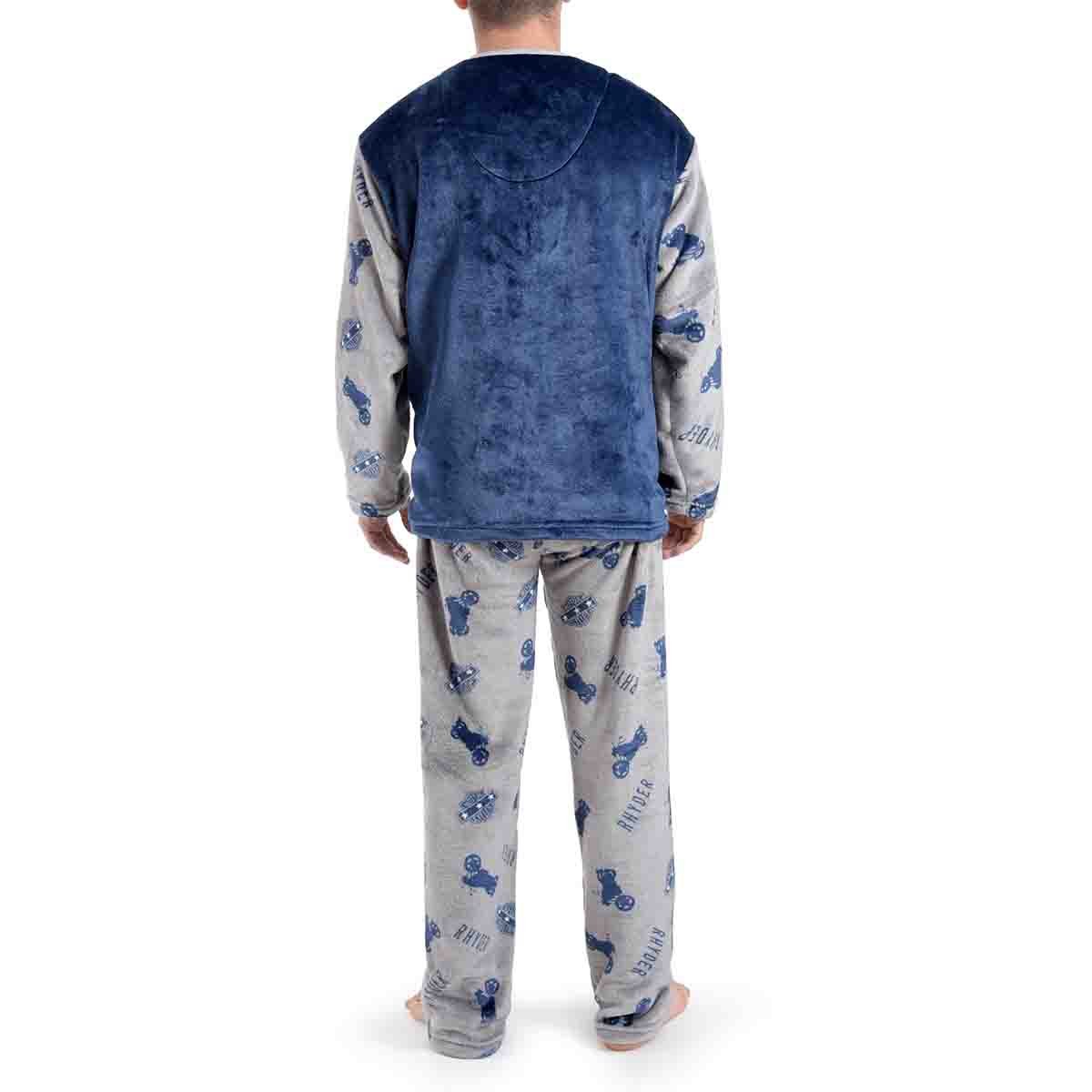 Pijama Manga Larga Azul con Pantalón Largo Flannel Star West