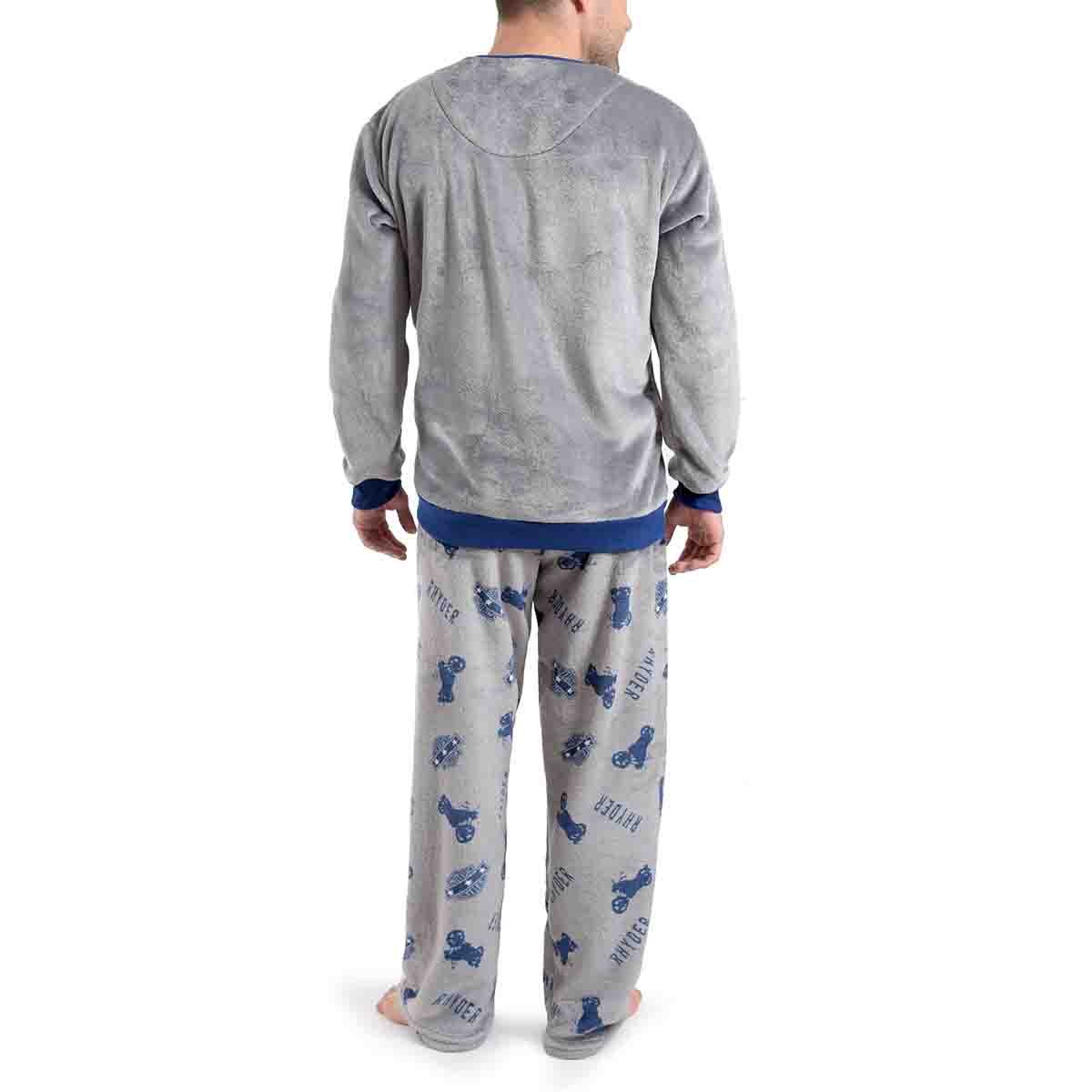 Pijama Manga Larga Gris con Pantalón Largo Flannel Star West