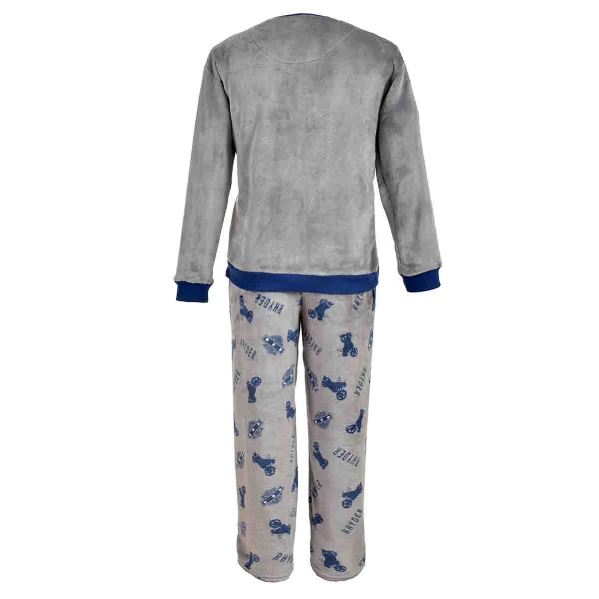 Pijama Manga Larga Gris con Pantalón Largo Flannel Star West