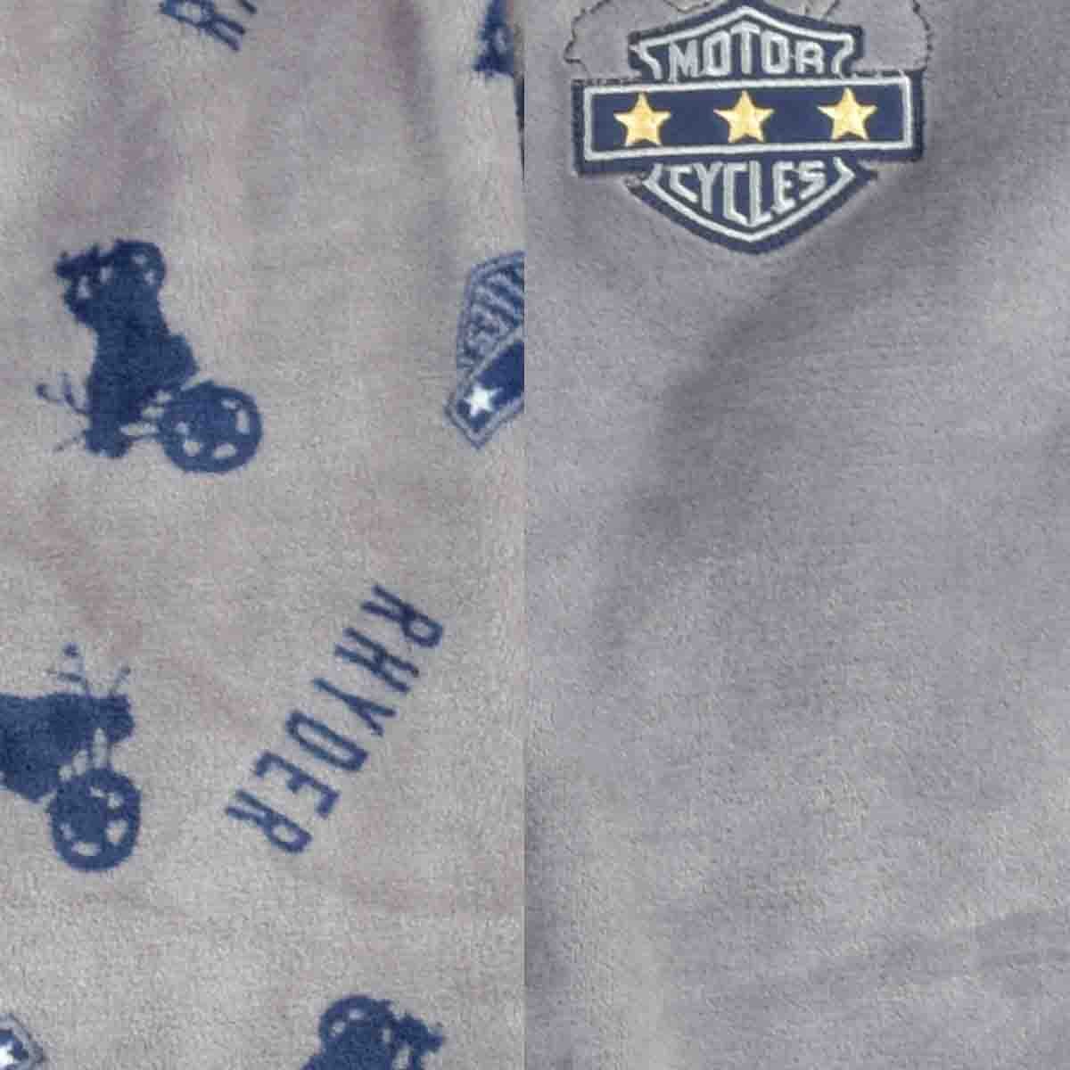 Pijama Manga Larga Gris con Pantalón Largo Flannel Star West
