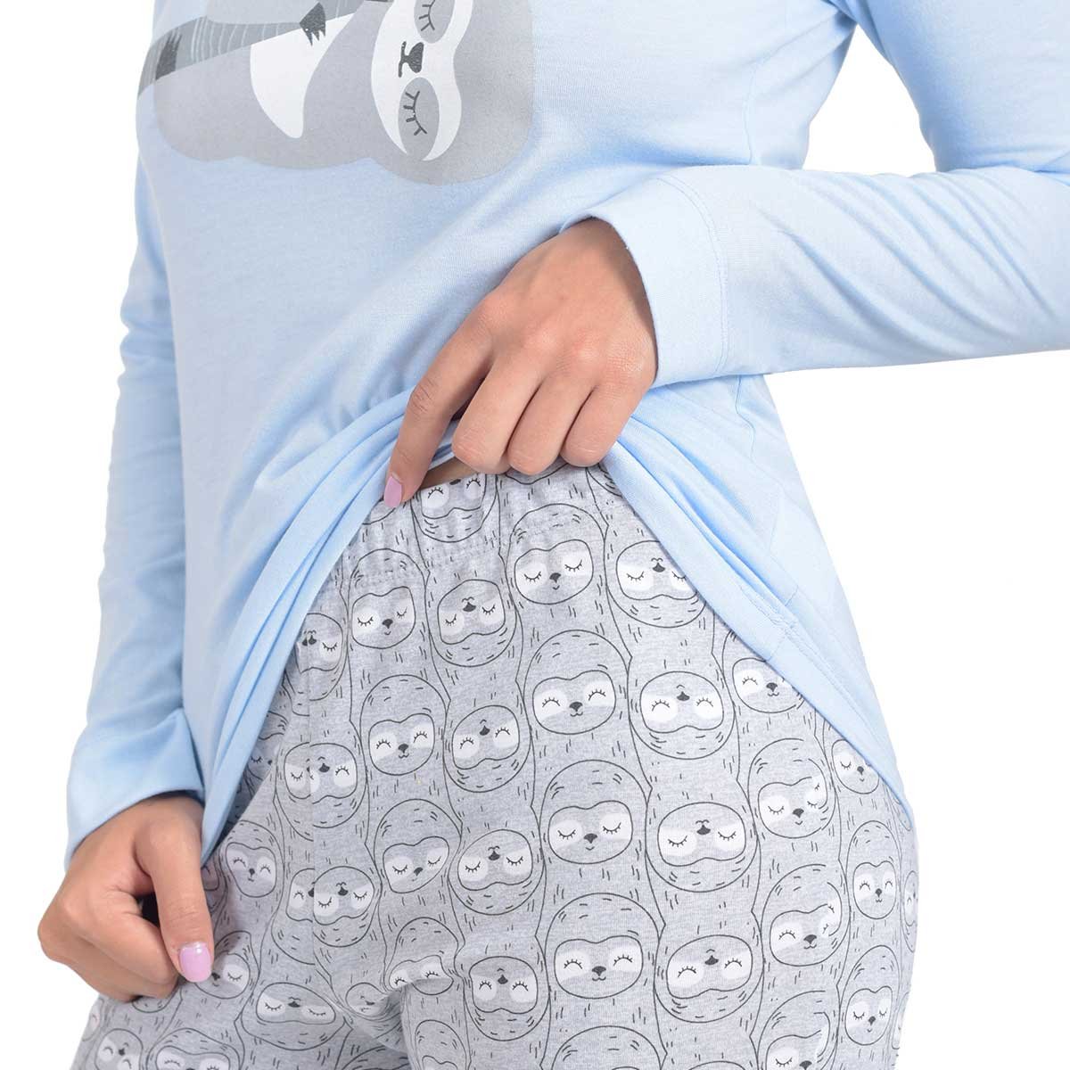 Pijama Chifon Estampado Peresoso Incanto