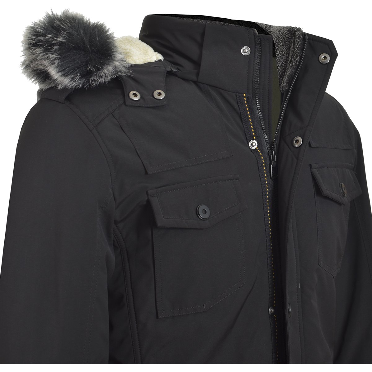 Chamarra Cazadora con Gorro Banana Limon para Caballero