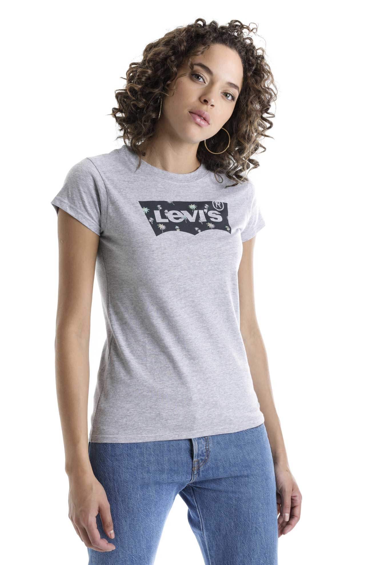 Playera Gris Gr&aacute;fico al Frente Levis