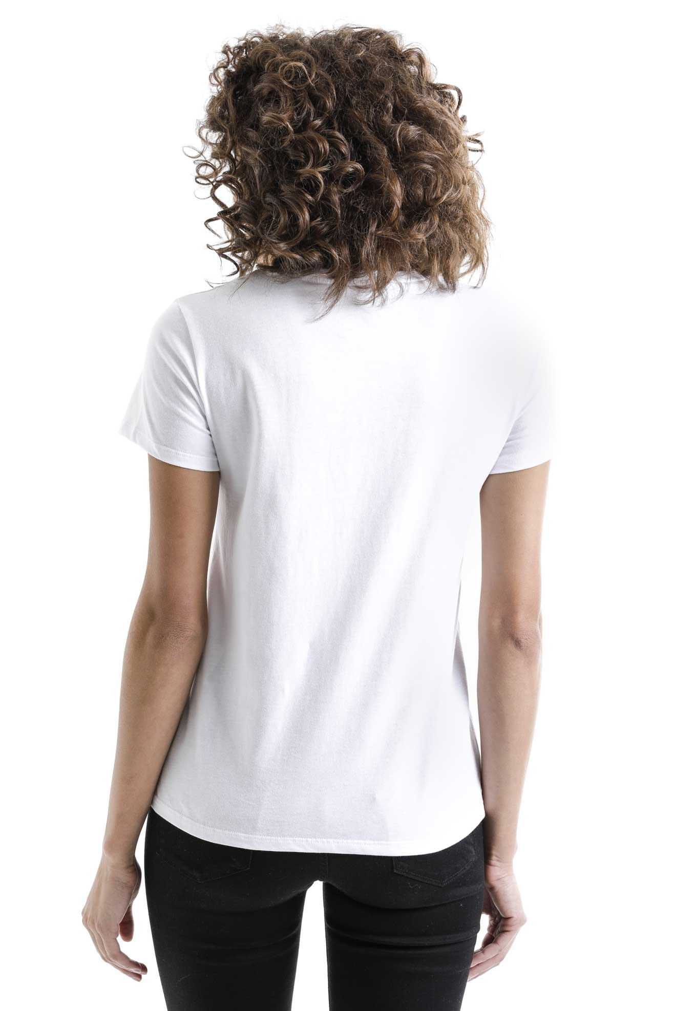 Playera Blanca Manga Corta Gr&aacute;fico al Frente Levis para Dama