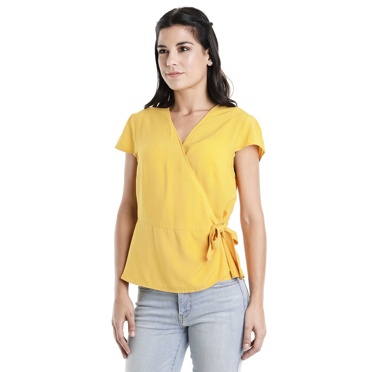 Blusa Amarilla con Manga Corta Cuello V Dockers
