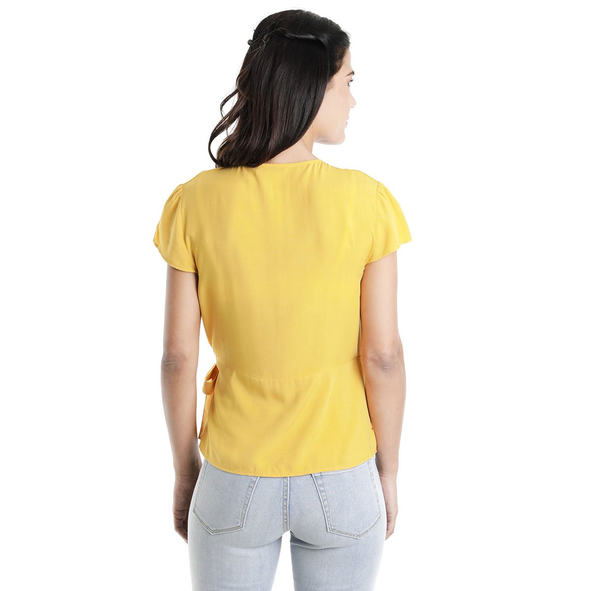 Blusa Amarilla con Manga Corta Cuello V Dockers