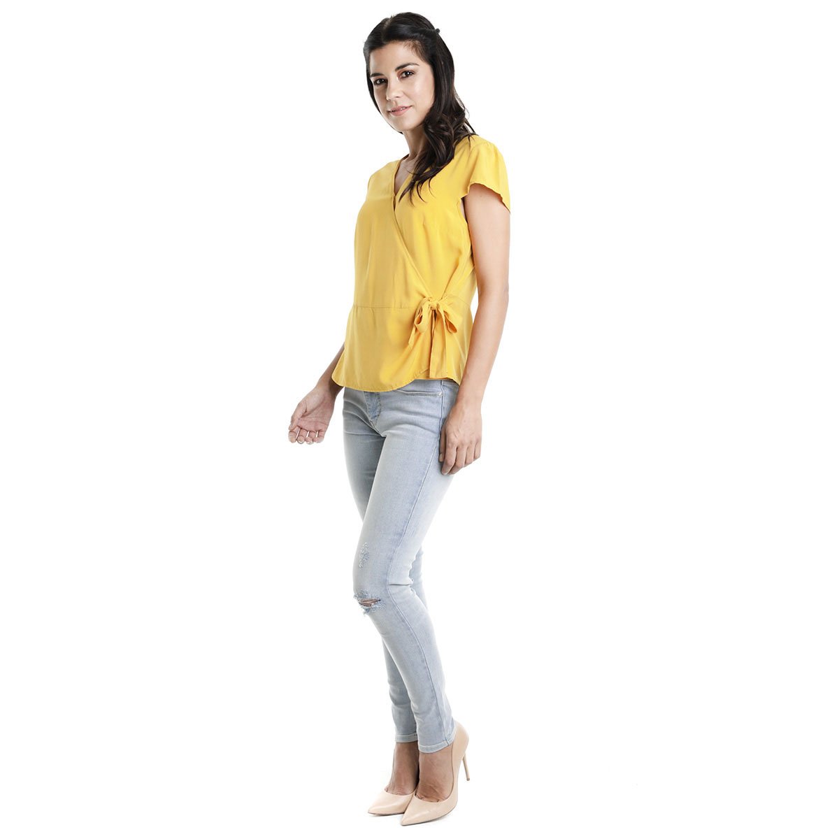 Blusa Amarilla con Manga Corta Cuello V Dockers