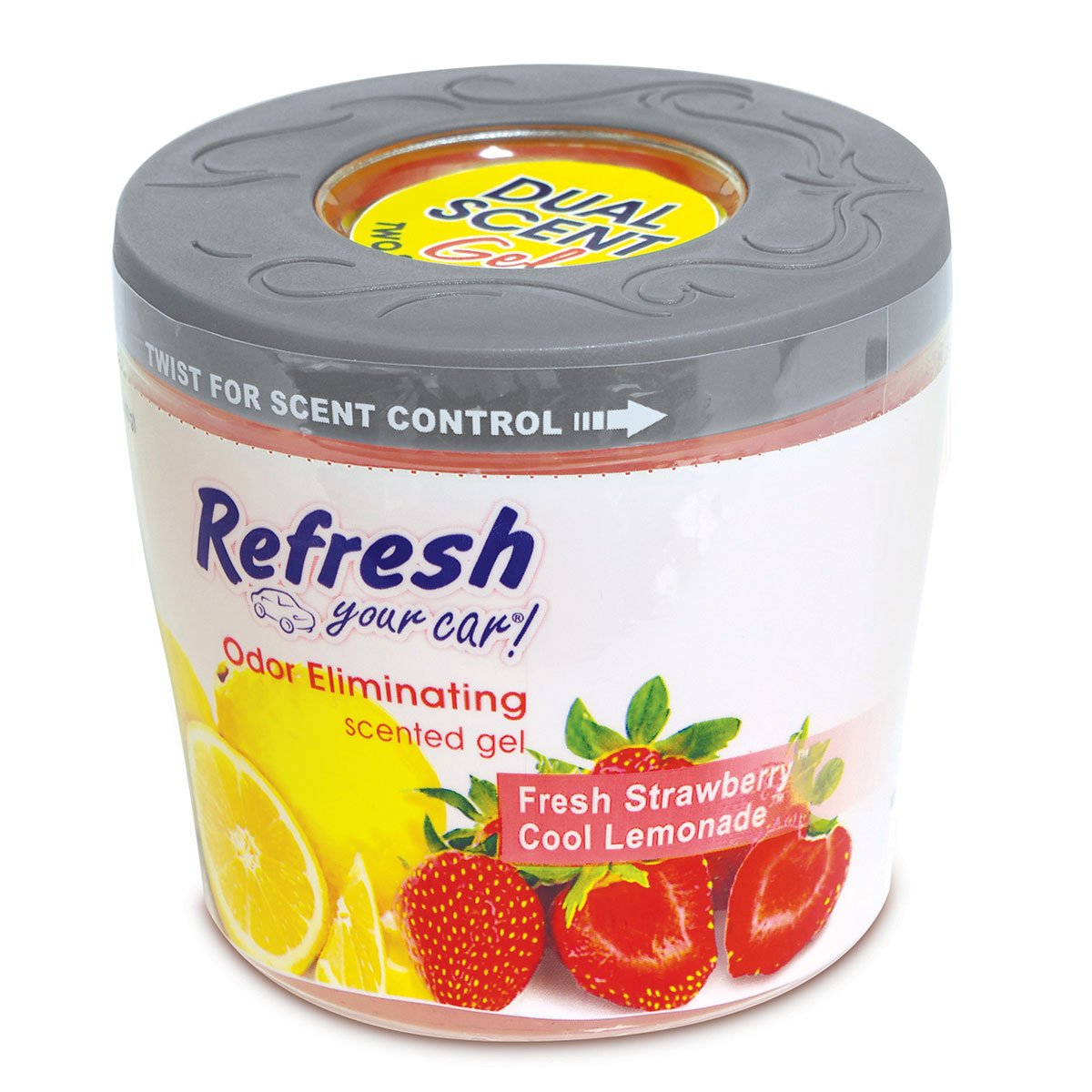 Aromatizante Refresh Gel Dual Fresa- Limón Meguairs