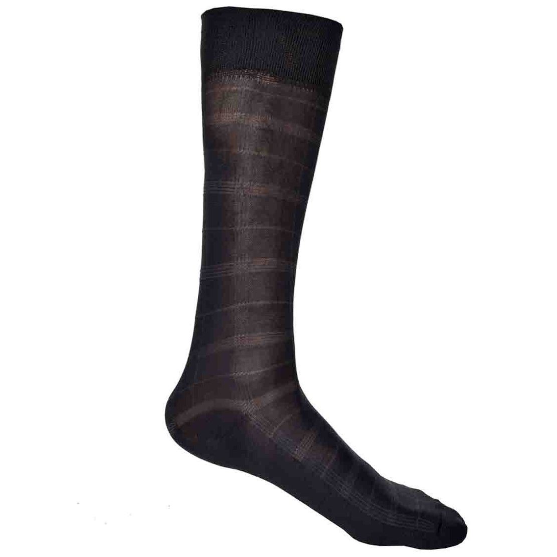 Calcetín Microfibra Cuadros Carlo Corinto 8353 (Talla:unitalla Color: Negro Combinado)