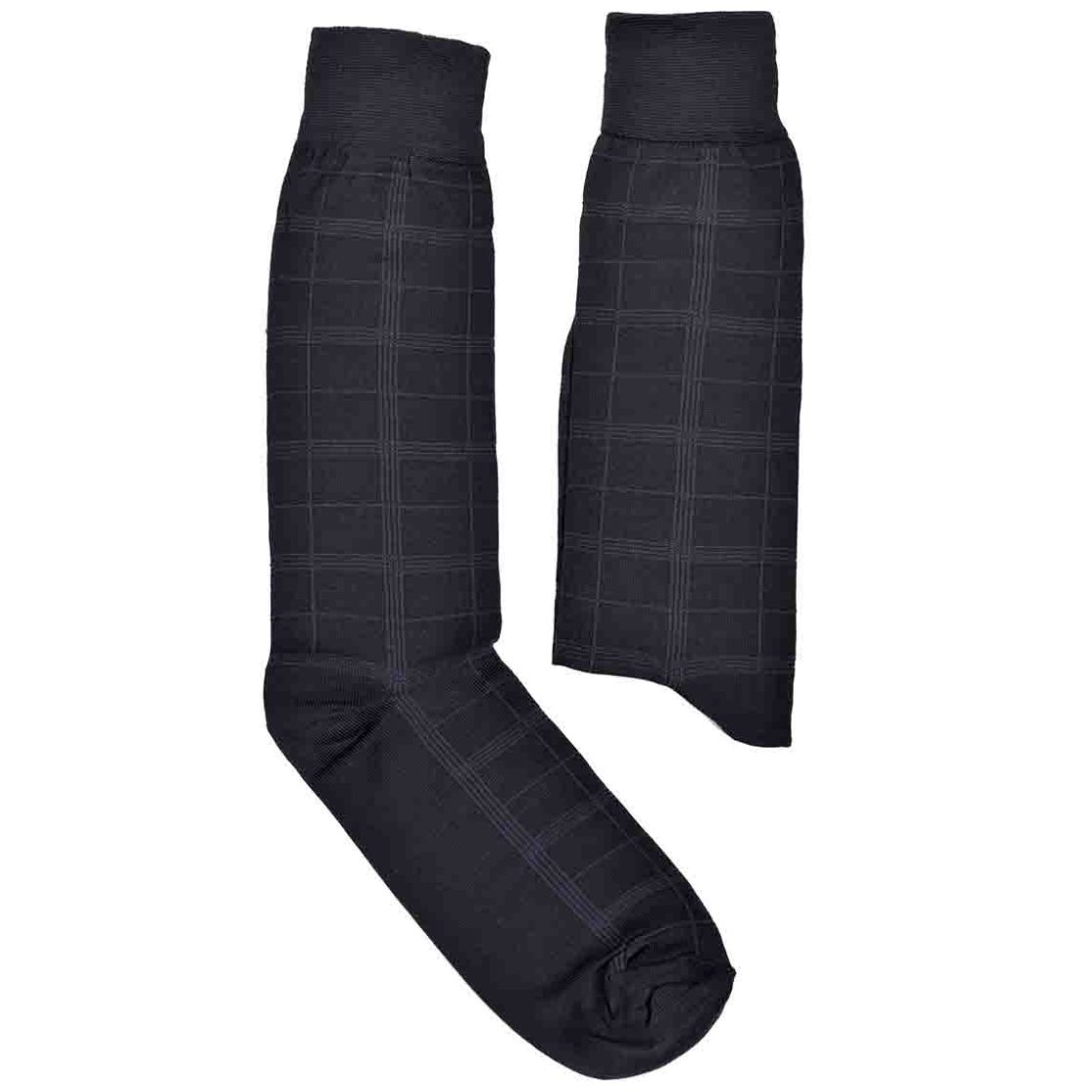 Calcetín Microfibra Cuadros Carlo Corinto 8353 (Talla:unitalla Color: Negro Combinado)