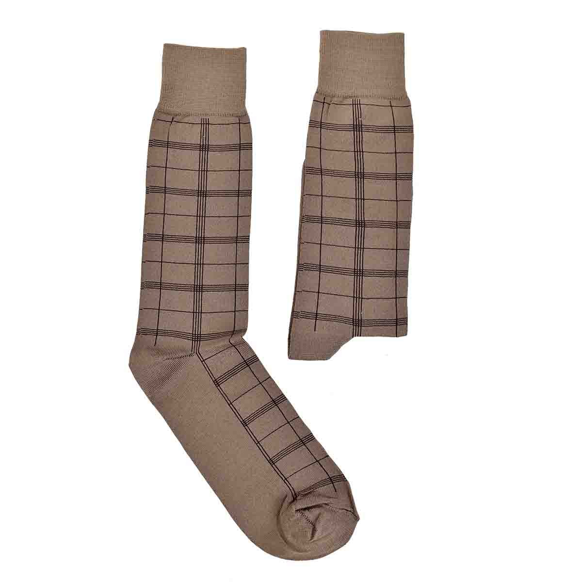 Calcetin Microfibra Cuadros Carlo Corinto 8355B (Talla:unitalla Color: Gris Combinado)