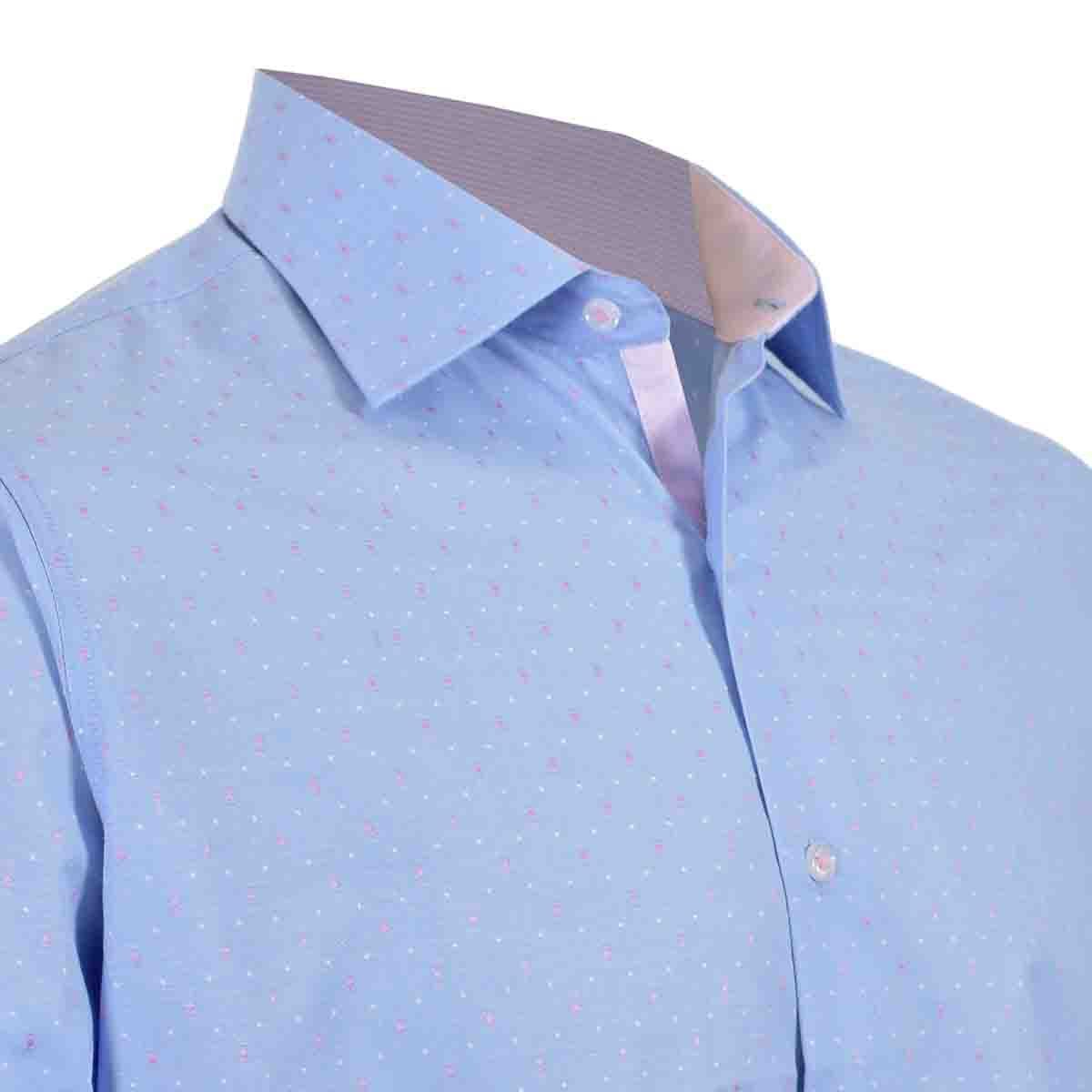 Camisa de Vestir Slim Fit Azul Secf-0719 Carlo Corinto