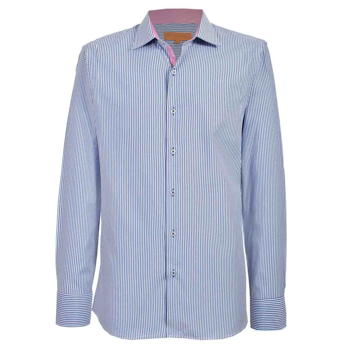 Camisa de Vestir Slim Fit Azul Obscuro Secf-0719 Carlo Corinto