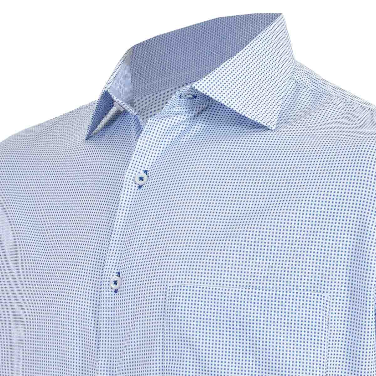 Camisa de Vestir Tradicional Azul Secf 07 Carlo Corinto
