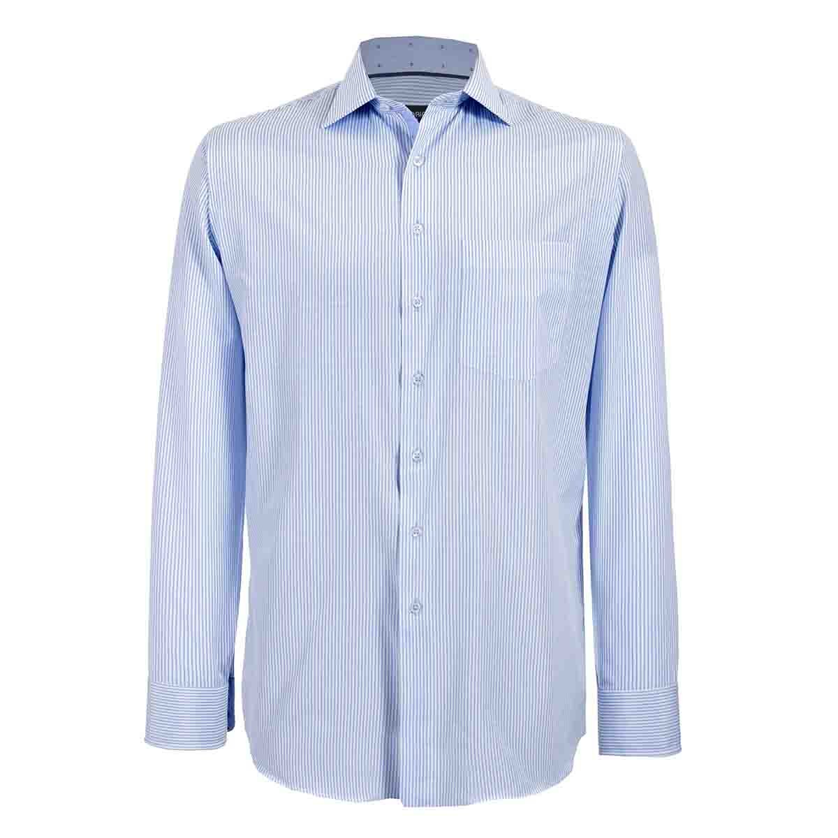 Camisa de Vestir Tradicional Azul Secf 07 Carlo Corinto