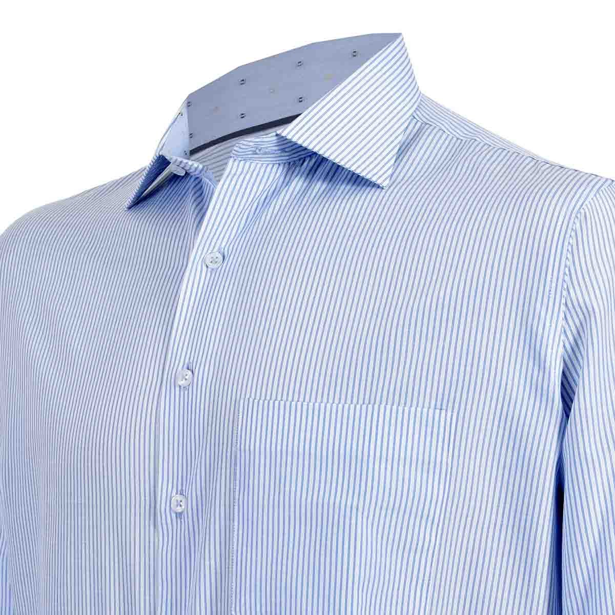 Camisa de Vestir Tradicional Azul Secf 07 Carlo Corinto