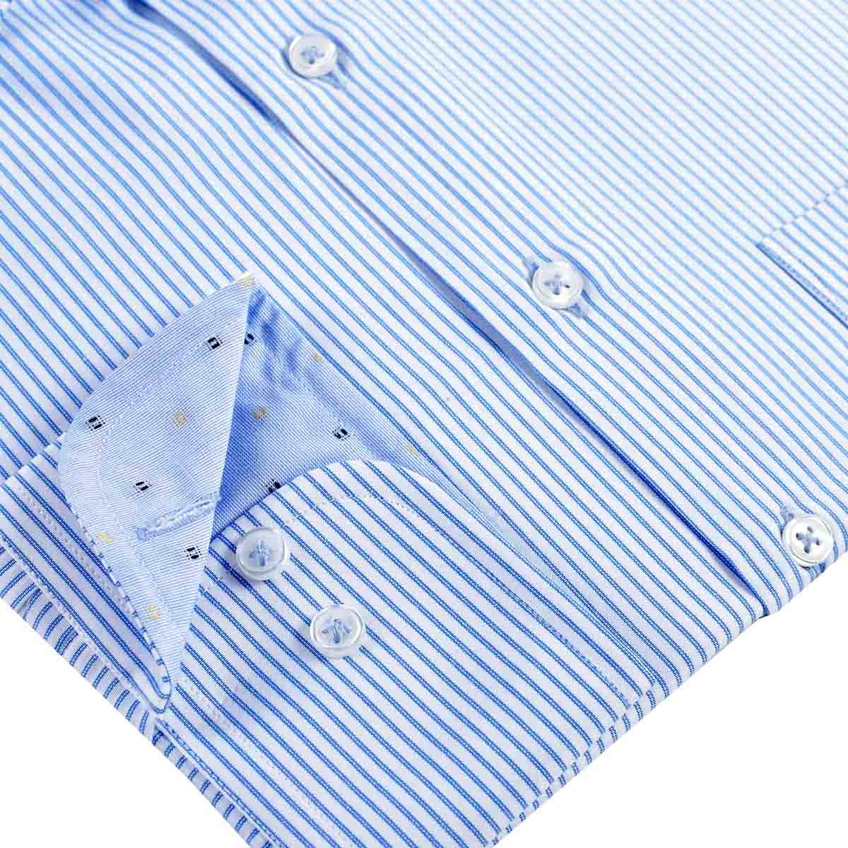 Camisa de Vestir Tradicional Azul Secf 07 Carlo Corinto