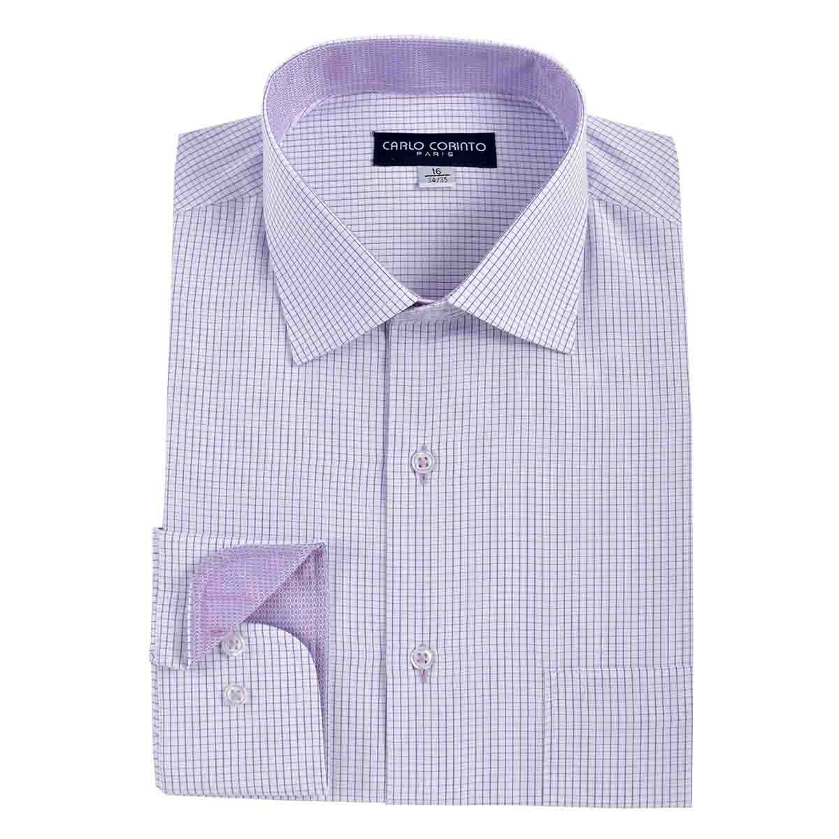 Camisa de Vestir Tradicional Morado Secf 07 Carlo Corinto