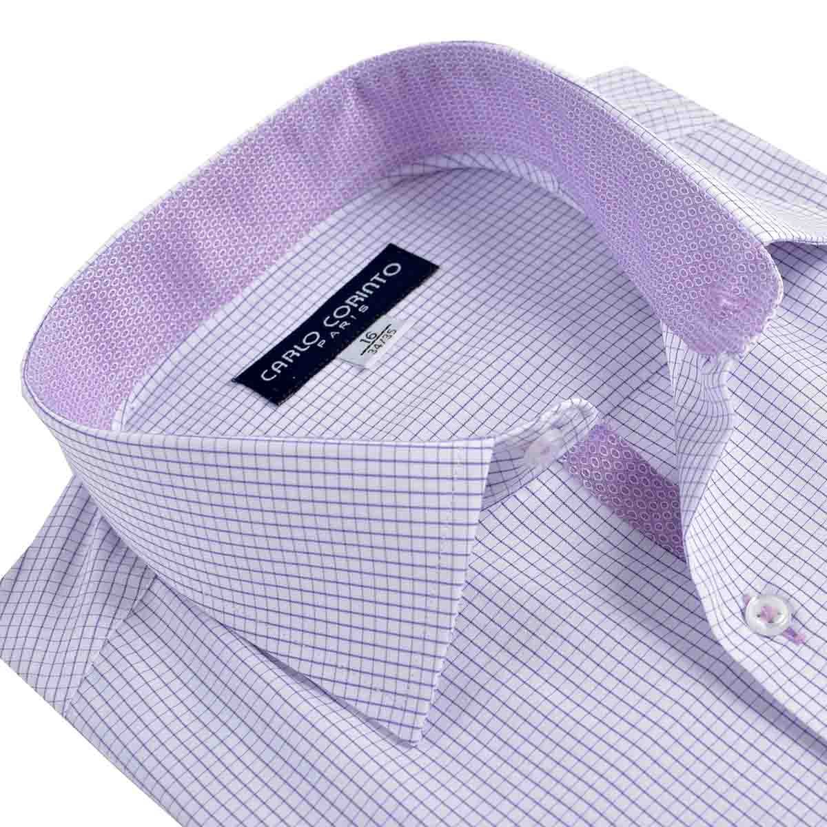 Camisa de Vestir Tradicional Morado Secf 07 Carlo Corinto