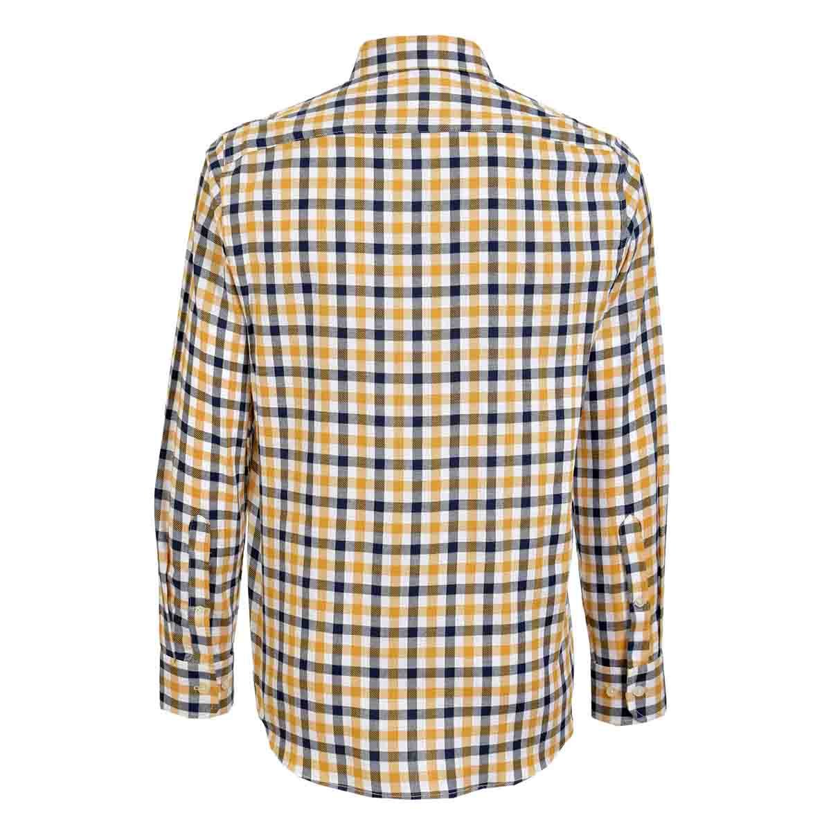 Camisa Manga Larga Casual Cuadros Amarillo Carlo Corinto